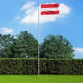 vidaXL, vidaXL Flagge Österreichs und Mast Aluminium 4 m