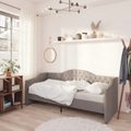 vidaXL Tagesbett USB Hellgrau Stoff 90x200 cm