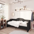vidaXL Tagesbett USB Schwarz Stoff 90x200 cm