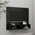vidaXL TV-Wandschrank Hochglanz-Schwarz 102x23,5x90 cm Spanplatte