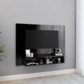 vidaXL TV-Wandschrank Hochglanz-Schwarz 120x23,5x90 cm Spanplatte