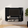 vidaXL TV-Wandschrank Hochglanz-Schwarz 120x23,5x90 cm Spanplatte