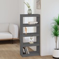 vidaXL Bücherregal Raumteiler Grau 60x30x135,5 cm Massivholz Kiefer