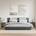 vidaXL Nachttische 2 Stk. Grau 40x30,5x40 cm Massivholz Kiefer