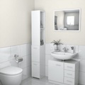 vidaXL Badezimmerschrank Hochglanz-Weiß 25x25x170 cm Spanplatte