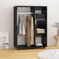 vidaXL Kleiderschrank Hochglanz-Schwarz 80x40x110 cm Spanplatte