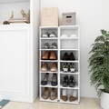 vidaXL Schuhschränke 2 Stk. Weiß 25x27x102 cm Spanplatte