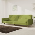 vidaXL Schlafsofa 2-Sitzer mit 2 Kissen Hellgrün Samt