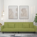 vidaXL Schlafsofa 2-Sitzer mit 2 Kissen Hellgrün Samt