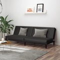 vidaXL Schlafsofa 2-Sitzer Schwarz Kunstleder