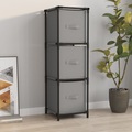 vidaXL, vidaXL Lagerschrank mit 3 Stoff-Schubladen Grau 34x34x101 cm Stahl