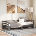 vidaXL Tagesbett Ausziehbar Grau Kiefer Massivholz 2x(90x200) cm