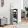 vidaXL Schuhschrank Betongrau 31,5x35x90 cm Spanplatte