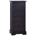 vidaXL Kommode Hellschwarz 45x35x100 cm Massivholz Mahagoni