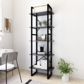vidaXL Bücherregal 5 Fächer Grau 60x30x175 cm Spanplatte