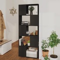 vidaXL Bücherregal Raumteiler Schwarz 60x24x155 cm Spanplatte