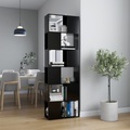 vidaXL Bücherregal Raumteiler Schwarz 60x24x186 cm Spanplatte