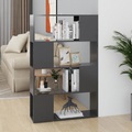 vidaXL Bücherregal Raumteiler Grau 80x24x124,5 cm Spanplatte