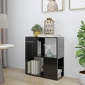 vidaXL Bücherregal Hochglanz-Schwarz 60x24x63 cm Holzwerkstoff