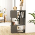 vidaXL Bücherregal Raumteiler Hochglanz-Grau 60x24x94 cm Spanplatte