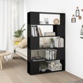 vidaXL Bücherregal Raumteiler Schwarz 100x24x155 cm Holzwerkstoff