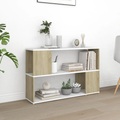 vidaXL Bücherregal Weiß und Sonoma-Eiche 100x24x63 cm Holzwerkstoff