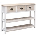 vidaXL Sideboard Weiß und Braun 108x30x76 cm Massivholz Paulownia
