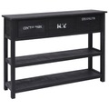 vidaXL Sideboard Schwarz 108x30x76 cm Massivholz Paulownia