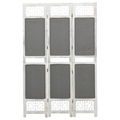 vidaXL 3-tlg. Paravent Grau 105x165 cm Stoff
