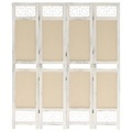 vidaXL 4-tlg. Raumteiler Creme 140x165 cm Stoff