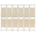 vidaXL 6-tlg. Raumteiler Creme 210x165 cm Stoff