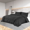 vidaXL Bettwäsche-Set Schwarz 135x200 cm Leichte Mikrofaser