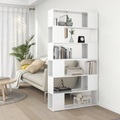 vidaXL Bücherregal Raumteiler Hochglanz-Weiß 100x24x188 cm