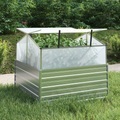 vidaXL, vidaXL Garten-Hochbeet mit Gewächshaus 100x100x85 cm Silber