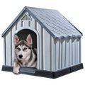 vidaXL, vidaXL Hundehütte Grau 92x87x91 cm Kunststoff