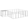 vidaXL Hundezwinger Silbern 12,1 m² Stahl