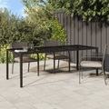 vidaXL Gartentisch Braun 250x100x75 cm Hartglas und Poly Rattan