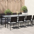 vidaXL Gartentisch Braun 250x100x75 cm Hartglas und Poly Rattan