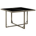 vidaXL Gartentisch Grau 109x107x74 cm Poly Rattan und Glas