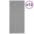 vidaXL Dachpaneele 12 Stk. Verzinkter Stahl Grau 100x45 cm