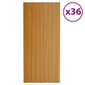 vidaXL Dachpaneele 36 Stk. Verzinkter Stahl Holzoptik Hell 100x45 cm