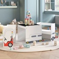 vidaXL, vidaXL 3-tlg. Kindertisch und Stuhl Set Polizeiauto-Design MDF