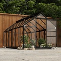 vidaXL, vidaXL Glas Gewächshaus Anthrazit 155x298x191 cm Aluminium