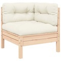 vidaXL Garten-Ecksofa mit Creme Kissen Massivholz Kiefer