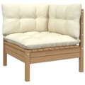 vidaXL Garten-Ecksofa mit Kissen Honigbraun Massivholz Kiefer
