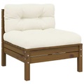vidaXL Garten-Mittelsofa mit Kissen Honigbraun Massivholz Kiefer
