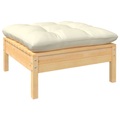 vidaXL Gartenhocker mit Creme Kissen Massivholz Kiefer