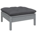 vidaXL Gartenhocker mit Anthrazit Kissen Grau Massivholz Kiefer