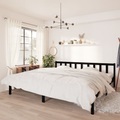 vidaXL Massivholzbett Schwarz Kiefer 180x200cm 6FT Super King