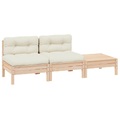 vidaXL 3-tlg. Garten-Lounge-Set mit Creme Kissen Massivholz Kiefer